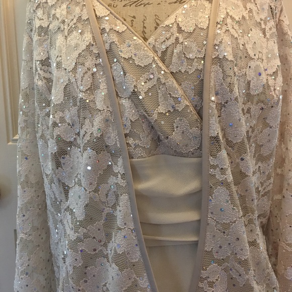 2-Piece Cocktail Dress w/Sequined Dinner Jacket - Picture 3 of 5